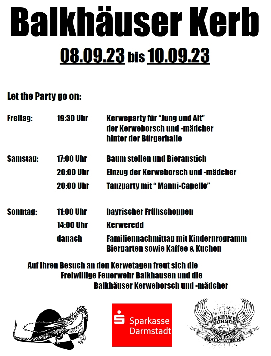 Einladung Kerb